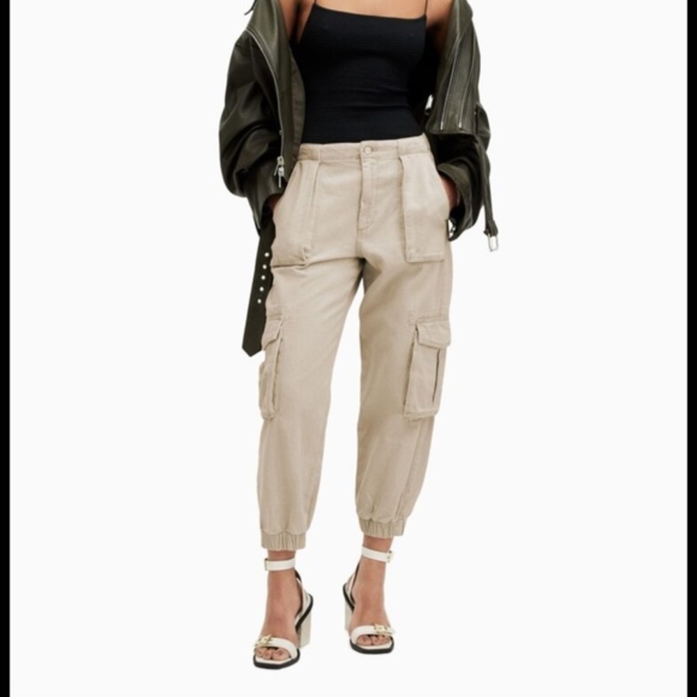 AllSaints Frieda Denim Nude Trousers size 0